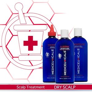 Набір для сухої шкіри голови( Шампунь X-Derma 250ml, Кондиціонер Therapeutic 250ml, Очищуючий догляд TheraRx 250ml) /Scalp Treatment Kit Dry Scalp 3pc (X-Derma) 3*250ml